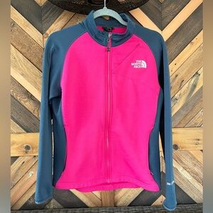 The North Face Womens TKA Stretch Jacket Size M Pink Blue Full Zip Polyester